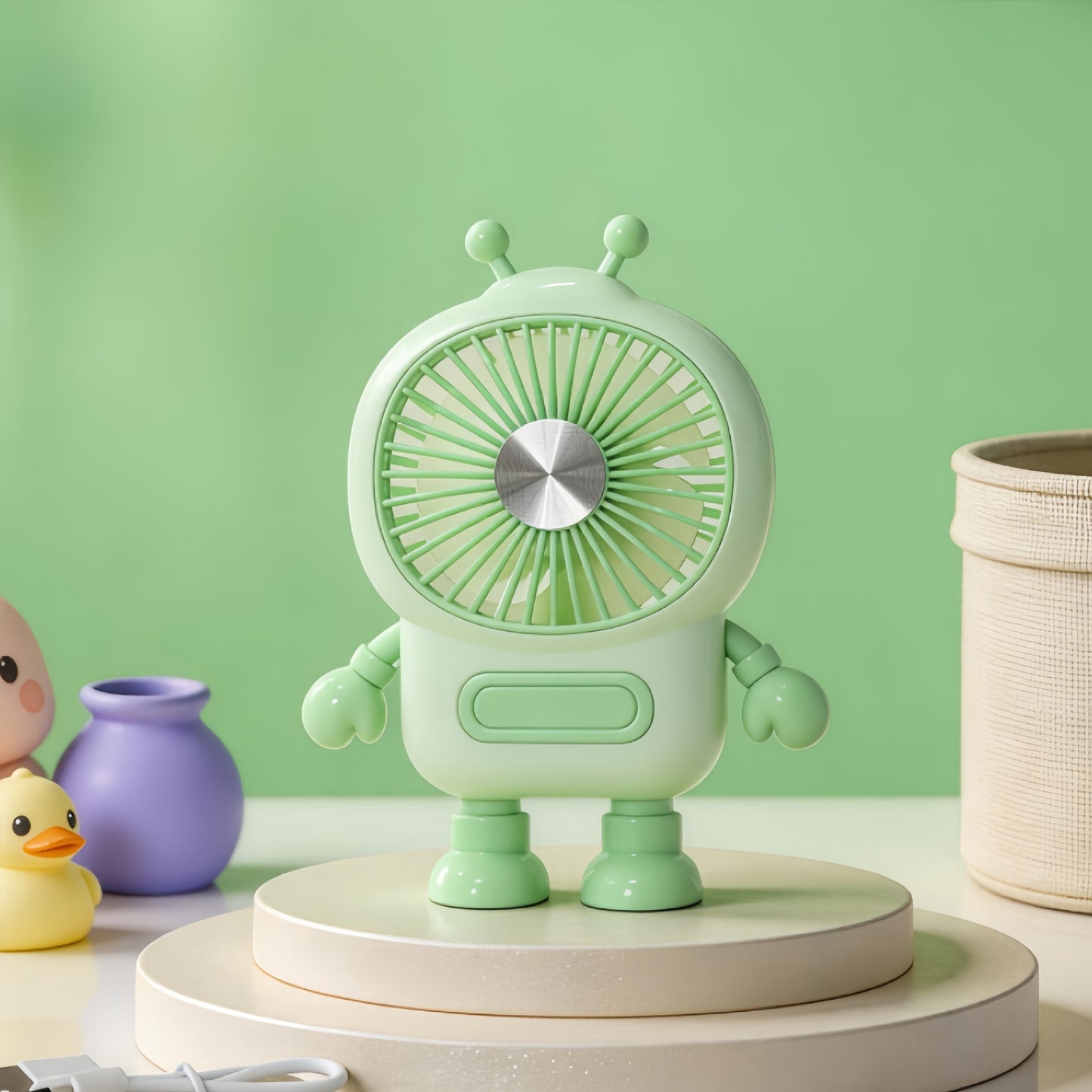 Damen Tragbarer USB Mini-Ventilator im kreativen Roboterdesign Brehn