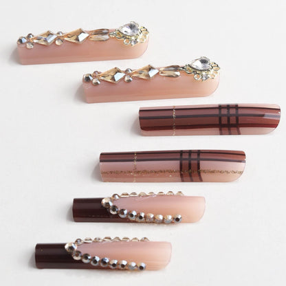 Luxus 3D dekoratives Press-On Nagelset