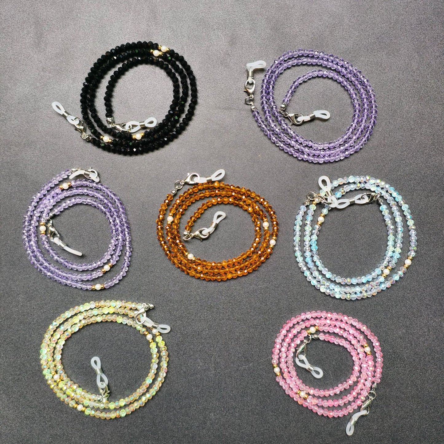 Elegante Brillenhalterkette mit Bunten Perlen Brehn
