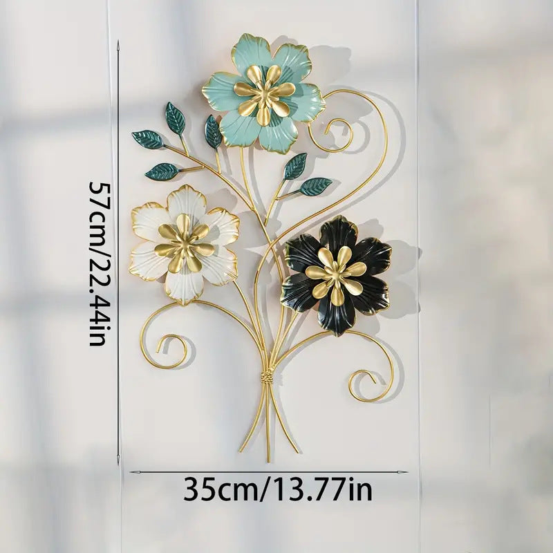3D Blumen Metall Wandkunst Brehn