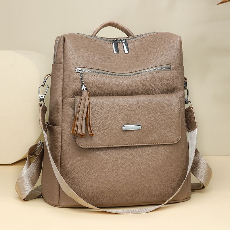 Stylischer Mehrfach-Taschen Leder Rucksack Brehn 1788673935