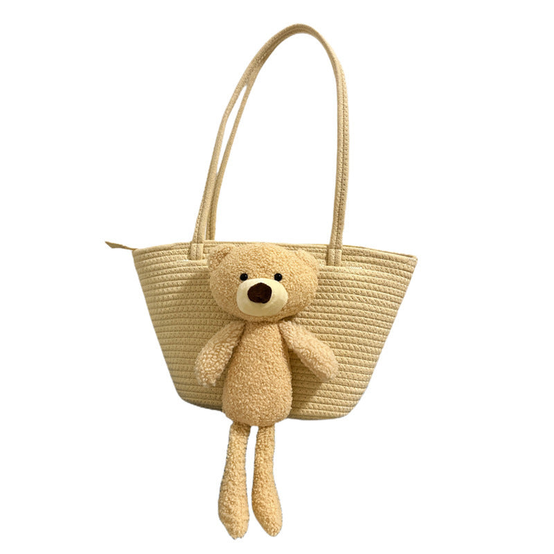 Damen Handtasche mit niedlichem Kuschel-Bären-Akzent Brehn