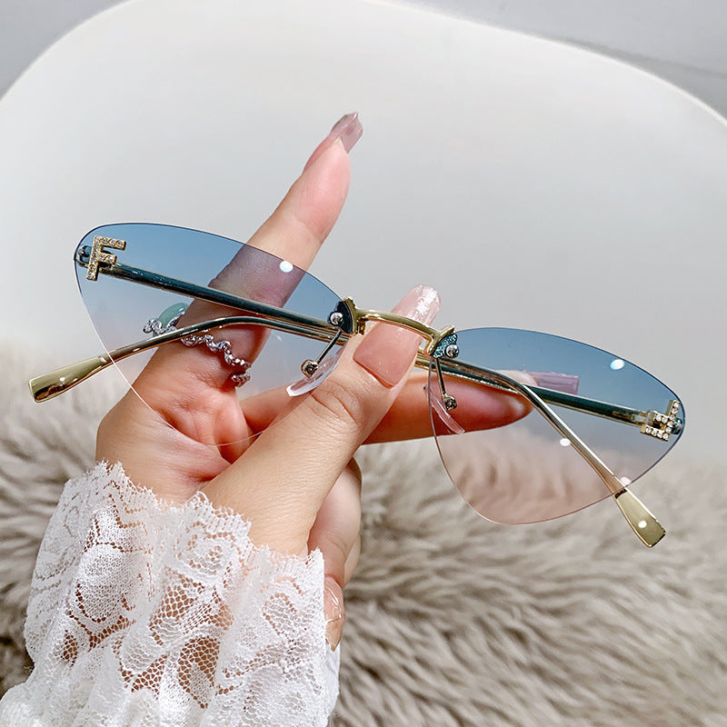 Damen Cat-Eye Sonnenbrille mit luxuriösem Dekor und UV-Schutz Brehn