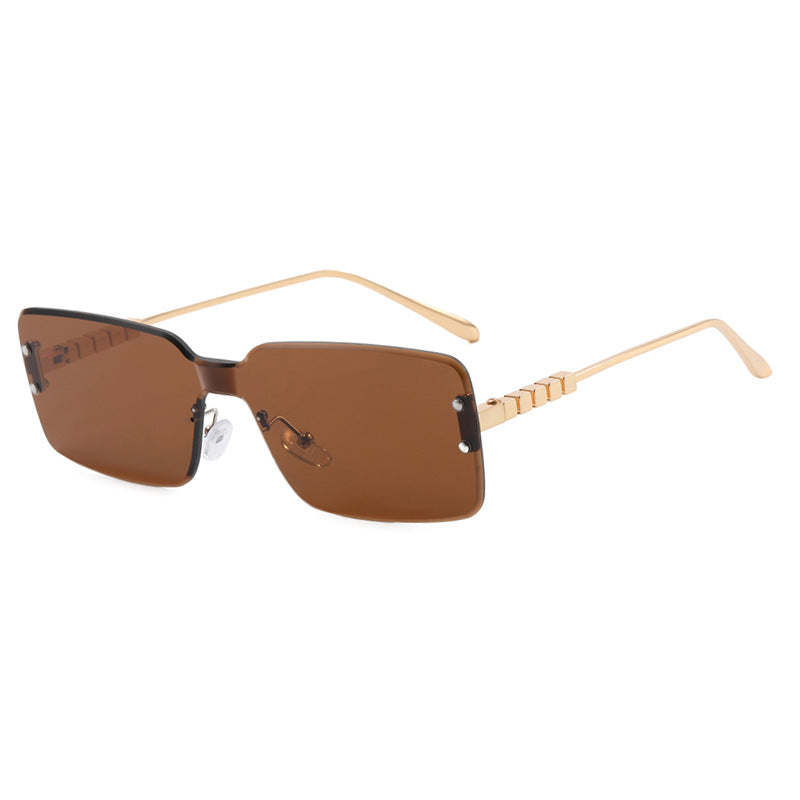 Damen moderne rechteckige Sonnenbrille mit stilvollem Metallrahmen Brehn