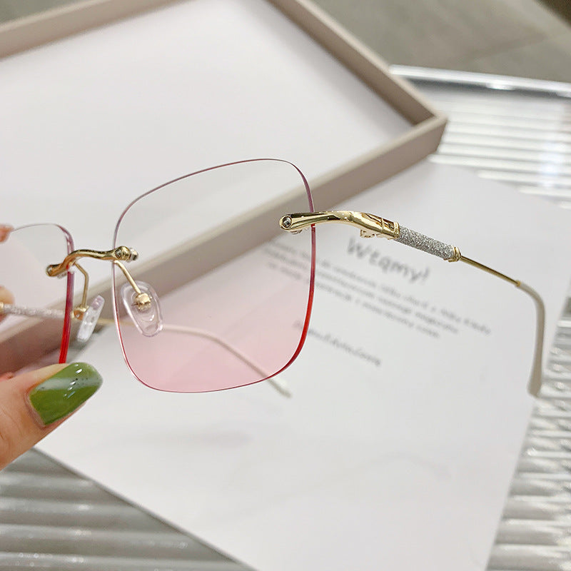 Damen elegante quadratische Sonnenbrille mit funkelnden Akzenten Brehn