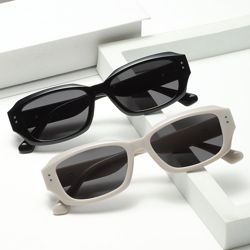 Damen modische quadratische Sonnenbrille mit innovativem transparentem Rahmen Brehn