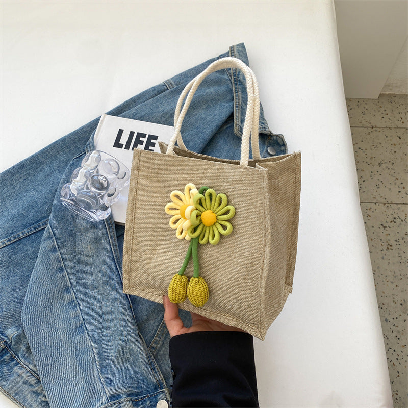 Dekorative florale handgefertigte Tragetasche