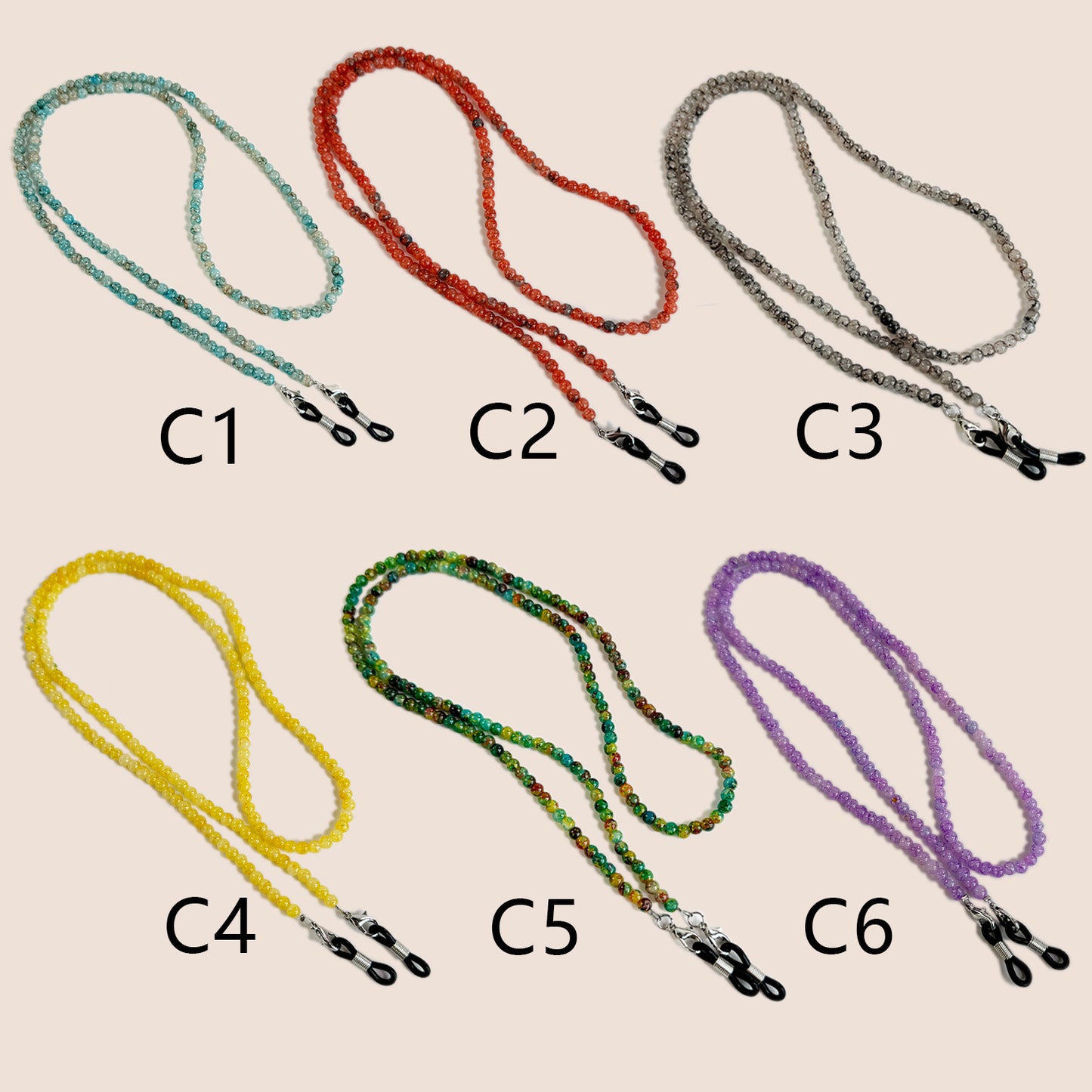 Natürliche Amethyst-Perlen-Brillenband Brehn