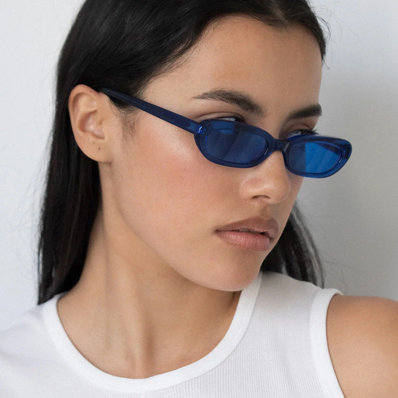 Damen modische Katzenaugen-Sonnenbrille mit transparentem Kunststoffrahmen und UV-Schutz Brehn