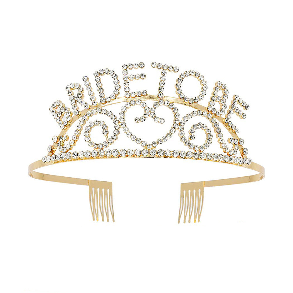 Damen Glitzernde Tiara mit Herzmotiven Brehn