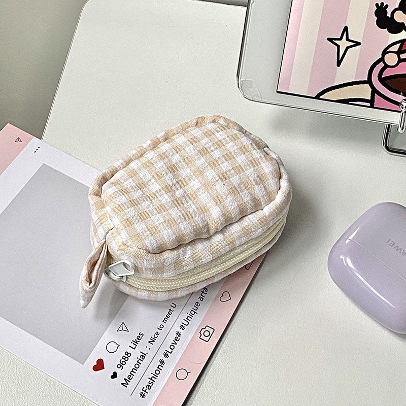 Handgefertigte Kosmetiktasche Im Gingham-Design Brehn
