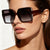Damen modische Sonnenbrille im extravaganten quadratischen Design Brehn