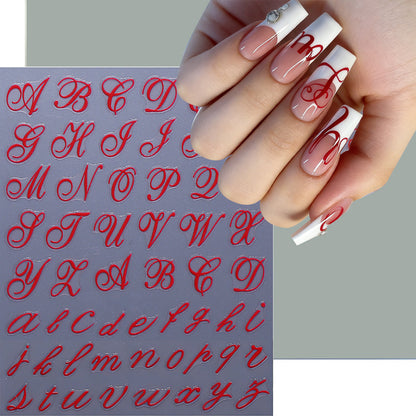 Elegantes Kalligraphie Nagelkunst Schablonen Set