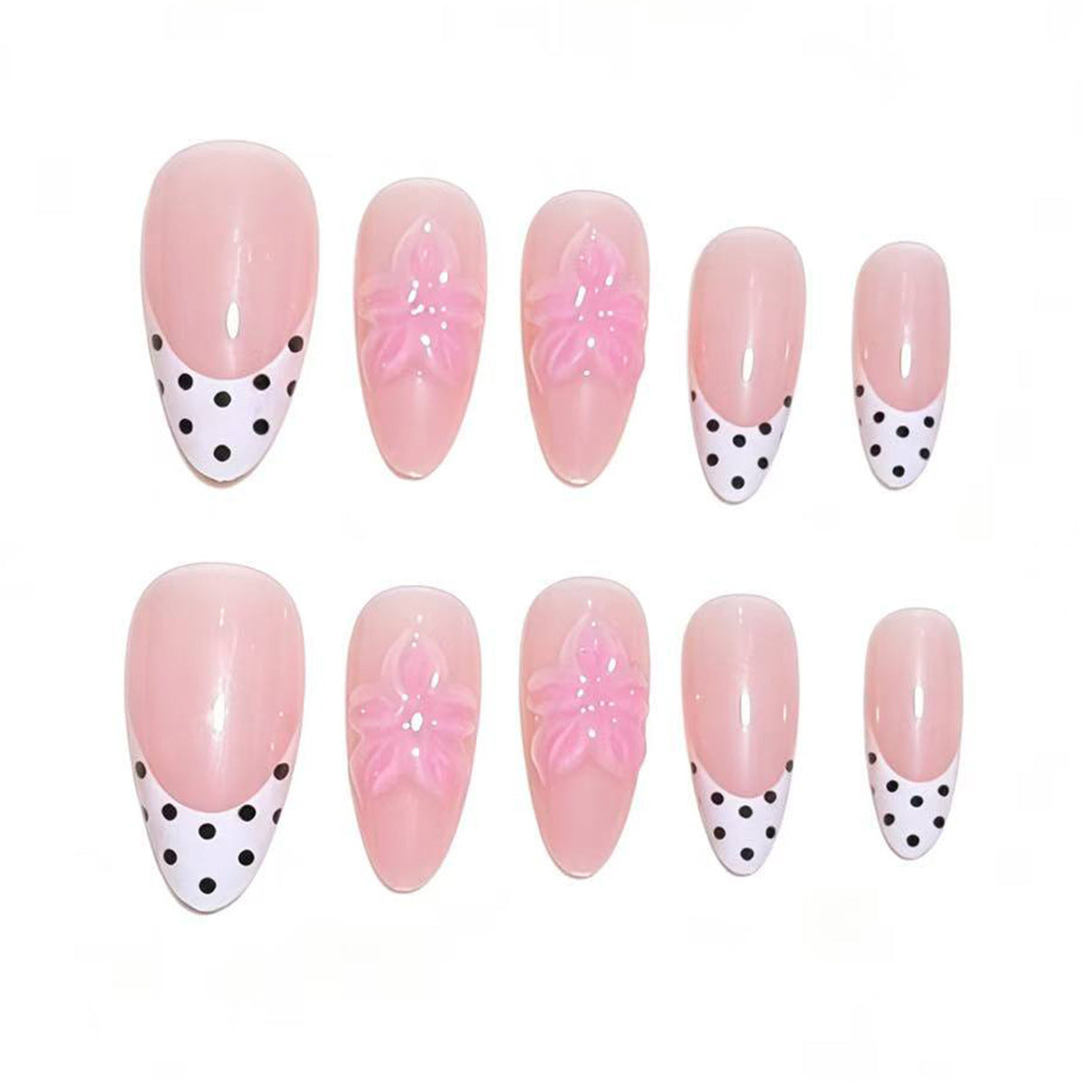 Elegante florale Design Press-On Nagelspitzen Brehn