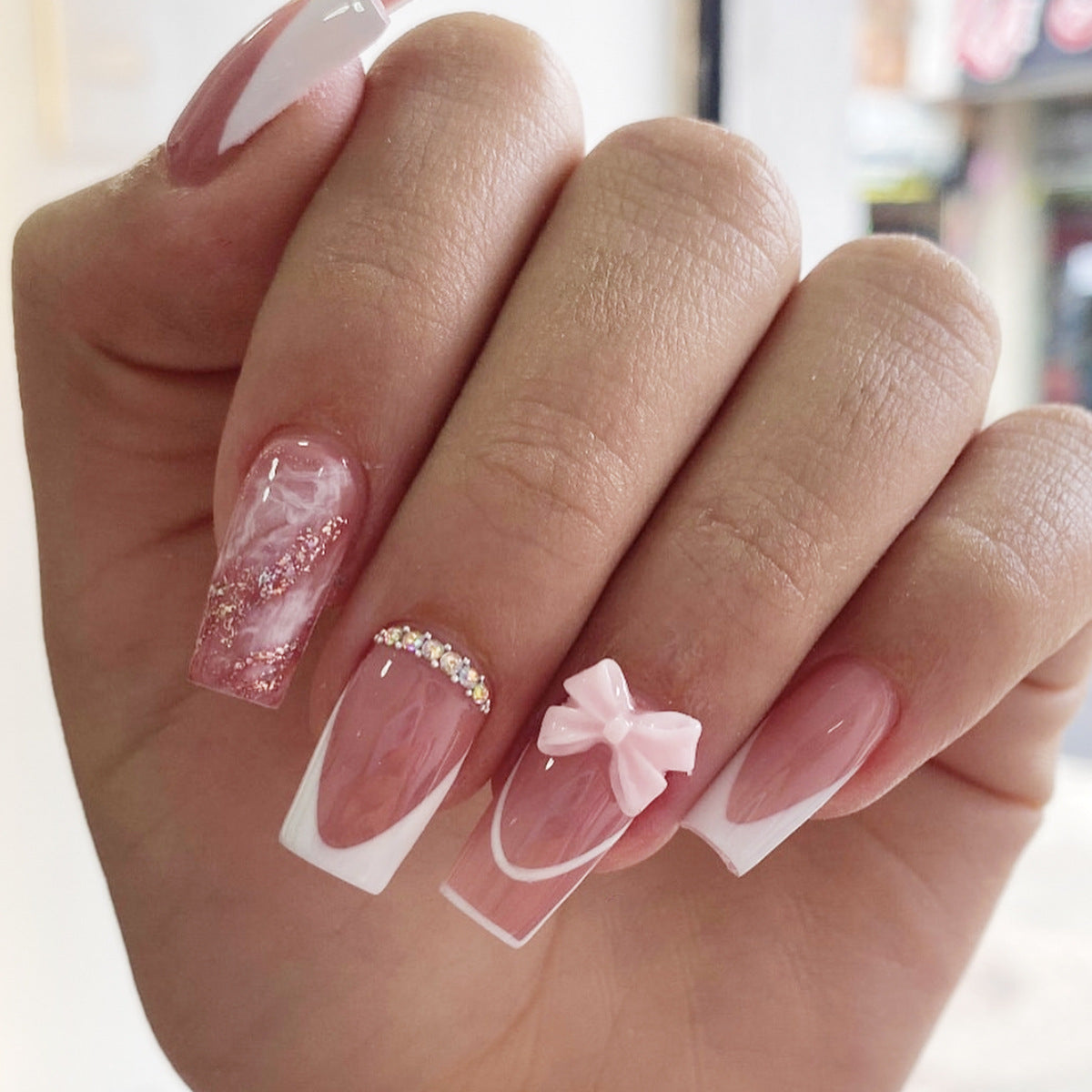 Elegante 3D Acryl Nagelkunstverlängerungen Brehn