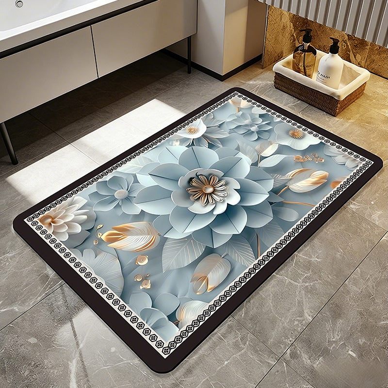 Blumenmuster Komfort Badezimmermatte Brehn
