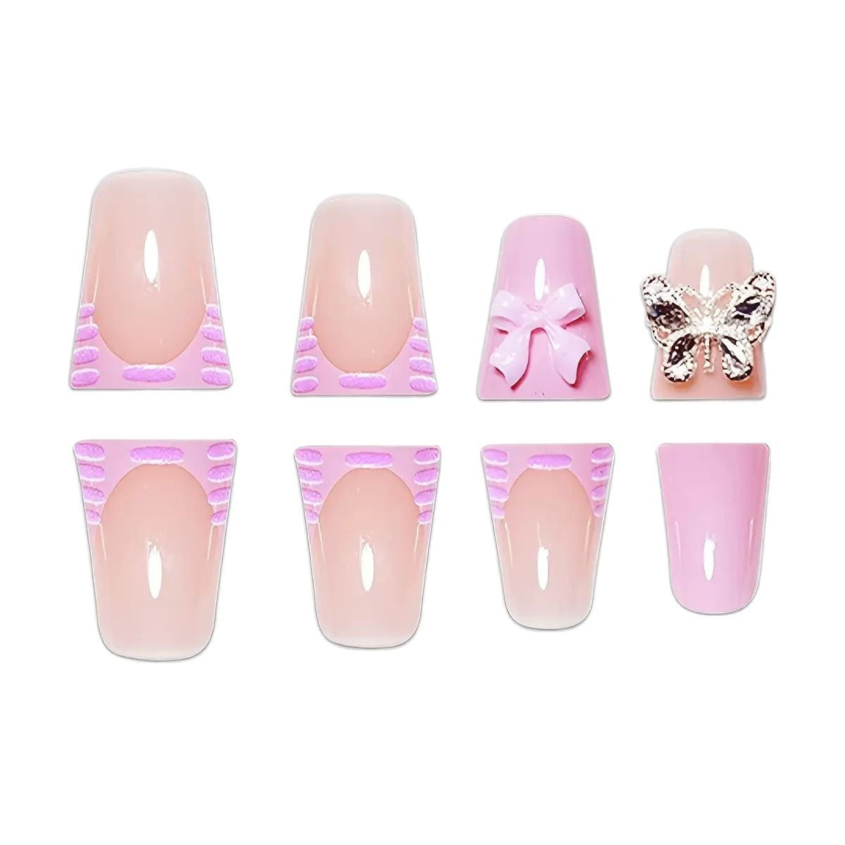 3D Floral Press-On Nagelkunst Set Brehn