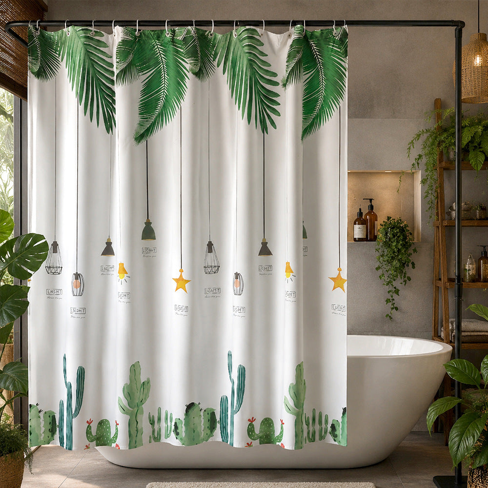Tropisch inspirierte botanische Duschvorhang Brehn