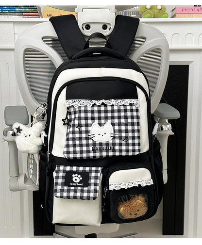 Niedlicher Charakterdesign Multi-Taschen Schulrucksack