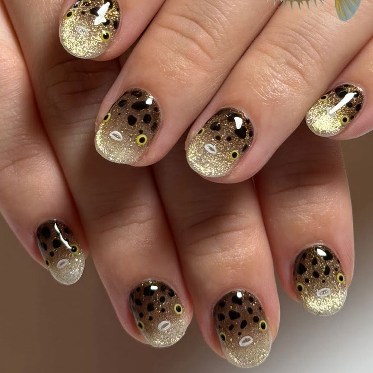 Kreatives 3D Tierdruck Nageldesign Brehn