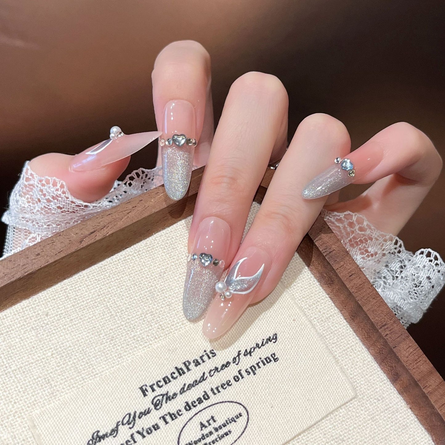 Elegante Lange Stiletto Drucknägel Brehn