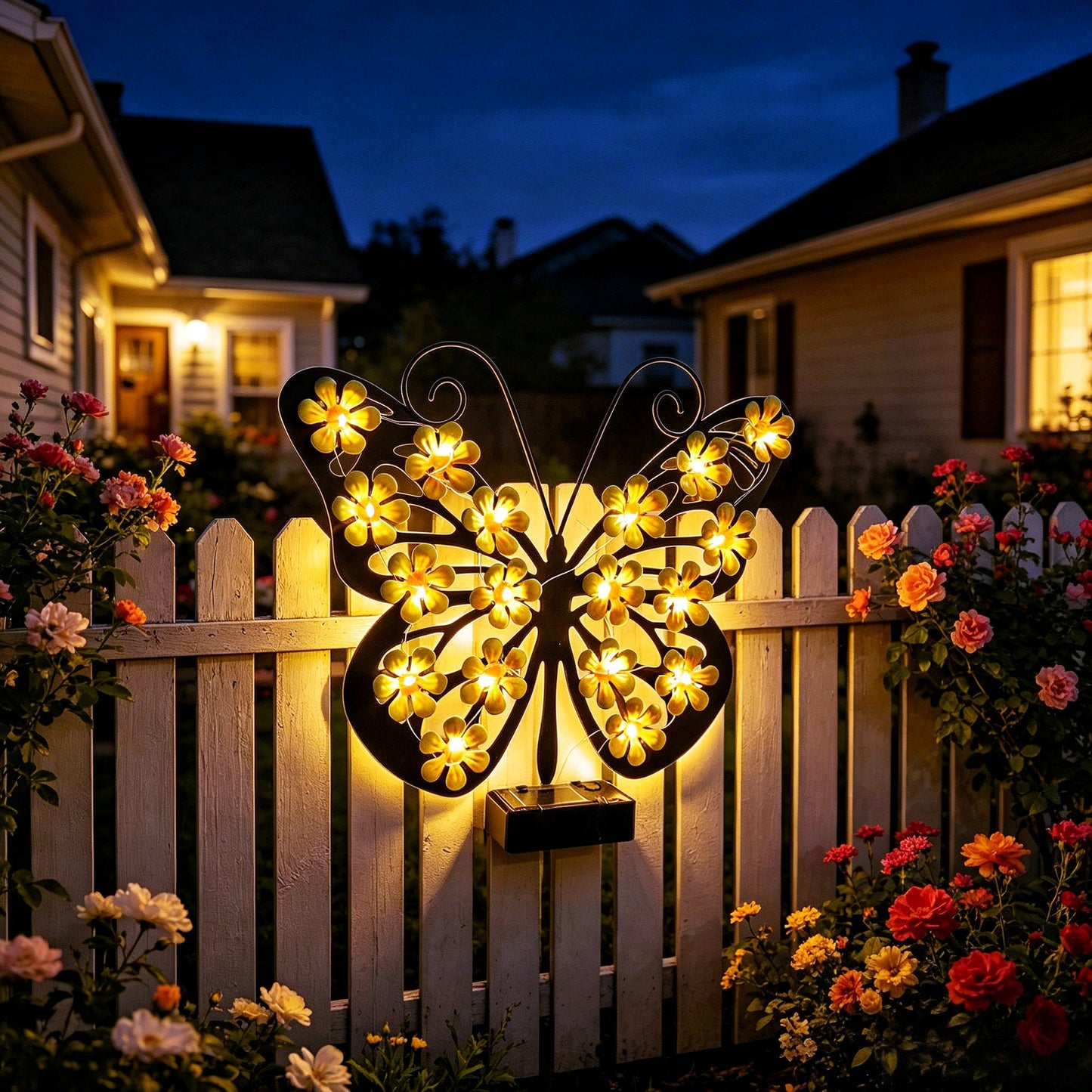 Dekorative LED-Schmetterlingswandlampe mit floralen Micro-LED- Akzenten und batteriebetriebener Steuerung Brehn