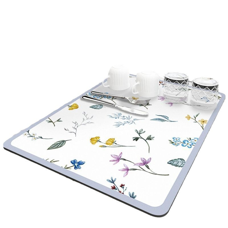 Dekorative Küchenmatte mit Blumenmotiv