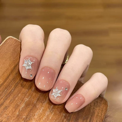 Elegantes Strass-verziertes Press-On-Nagelset
