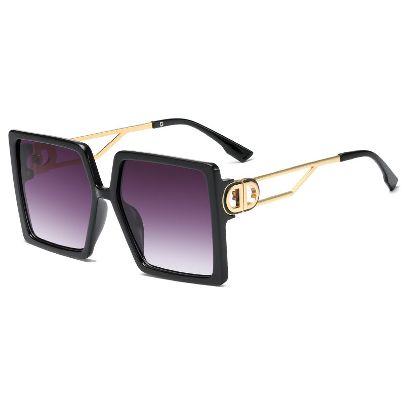 Damen oversized quadratische Sonnenbrille mit elegantem Metallgestell und polarisierenden Gläsern Brehn