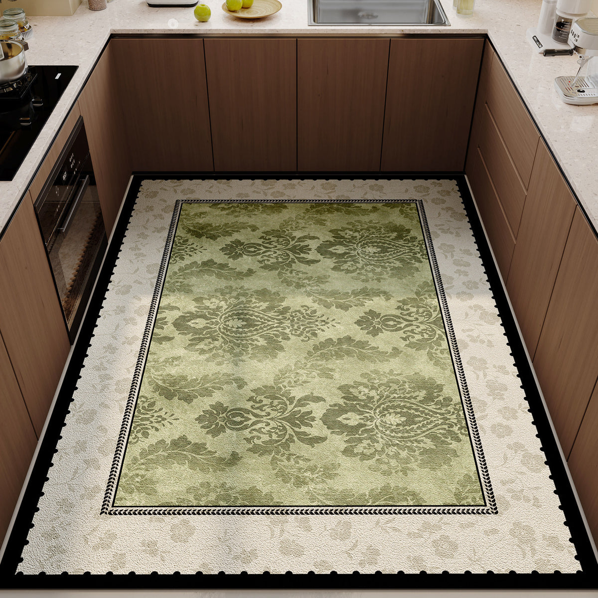 Luxuriöse Blumenmuster Küchenfußmatte