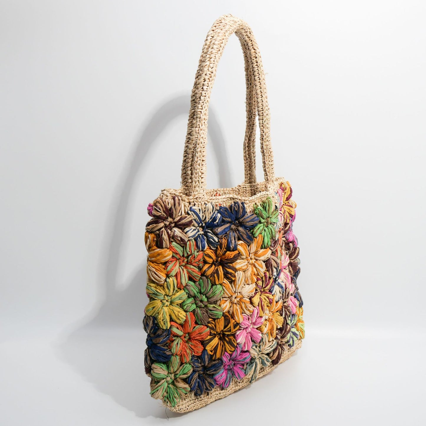 Handtasche mit Bunten Blumenapplikationen Brehn