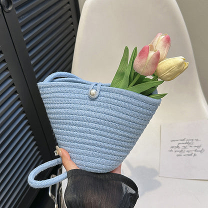 Woven Pearl Akzent Handtasche