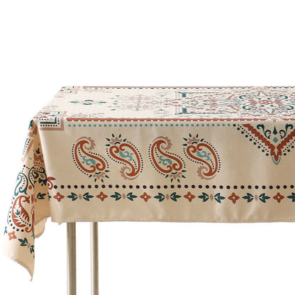 Wasserabweisende rechteckige Tischdecke mit Paisley-Muster und beschichteter Baumwolloptik Brehn