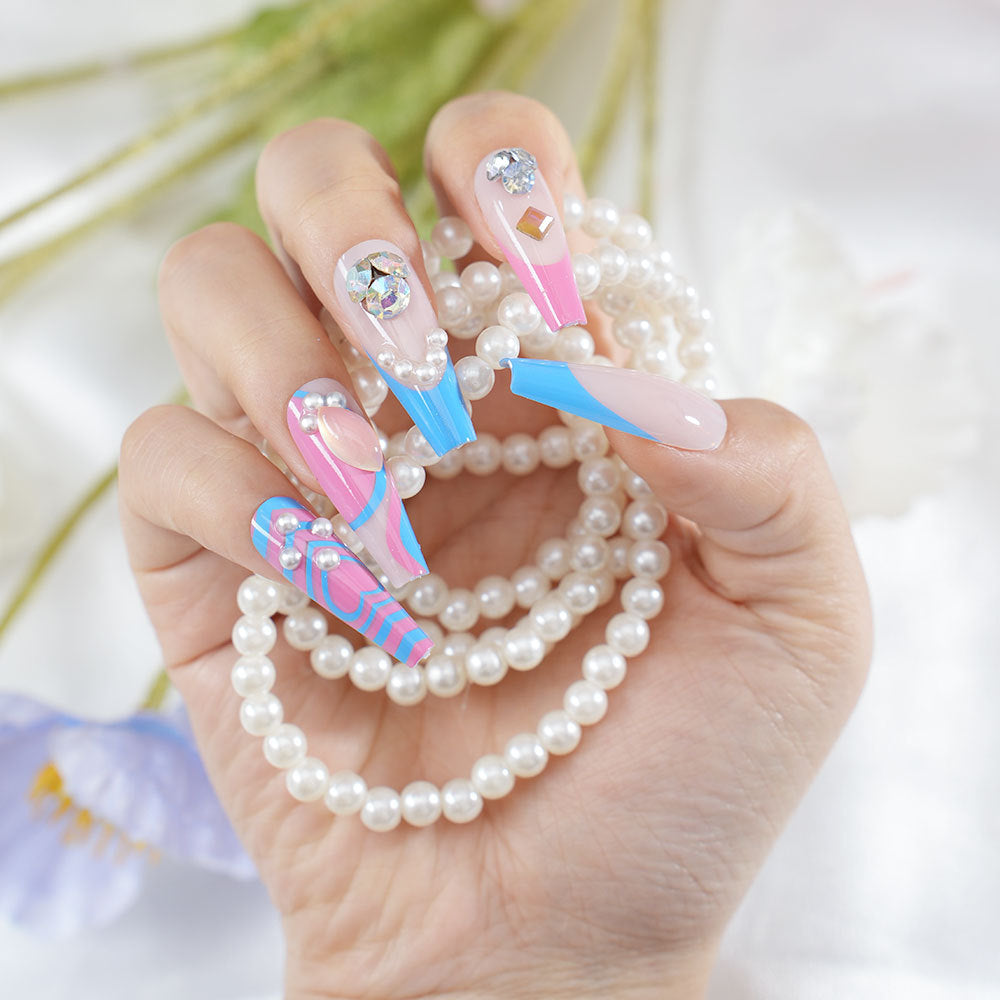 Glamouröser Designer Press-On Nagelkunst Set Brehn