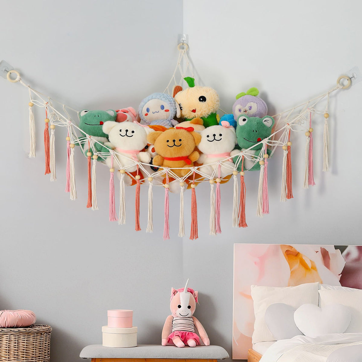 Macramé Wandhängende Aufbewahrungshängematte