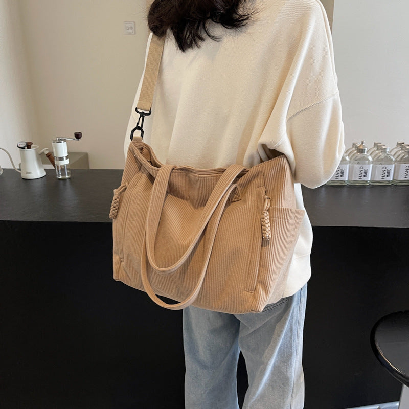 Multi-Pocket Canvas Tote Bag Brehn