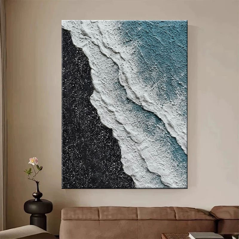 Texturiertes Küstenrelief-Leinwandkunstwerk