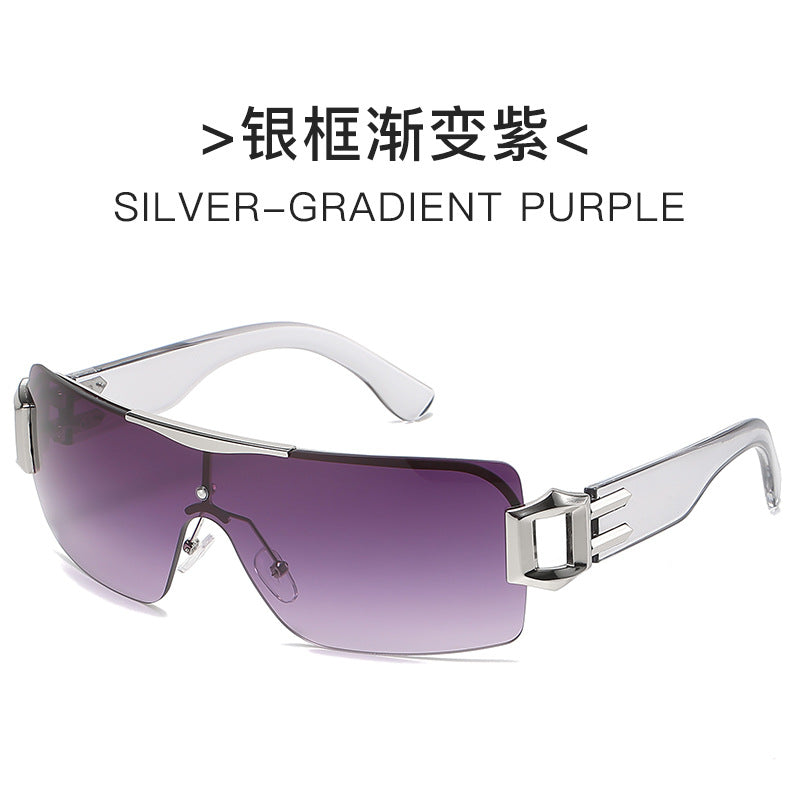 Damen futuristische Sonnenbrille mit elegantem transparente Rahmen Brehn
