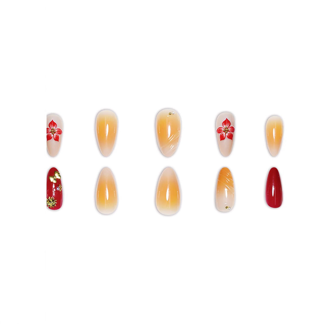Dekoratives Floral Press-On Nagelkunst Set Brehn
