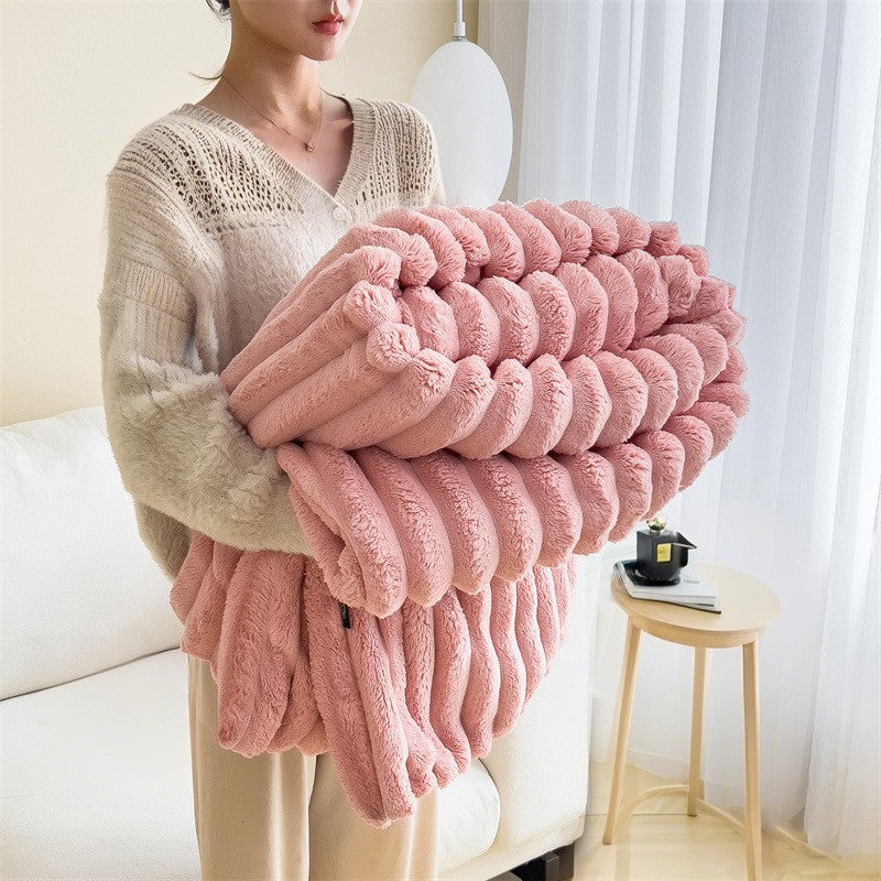 Damen hochwertige Kuscheldecke mit 3D-Struktur Brehn