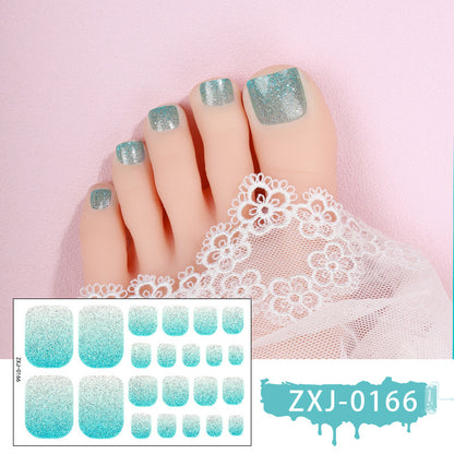 Glitter Gradient Zehennagel-Wickel
