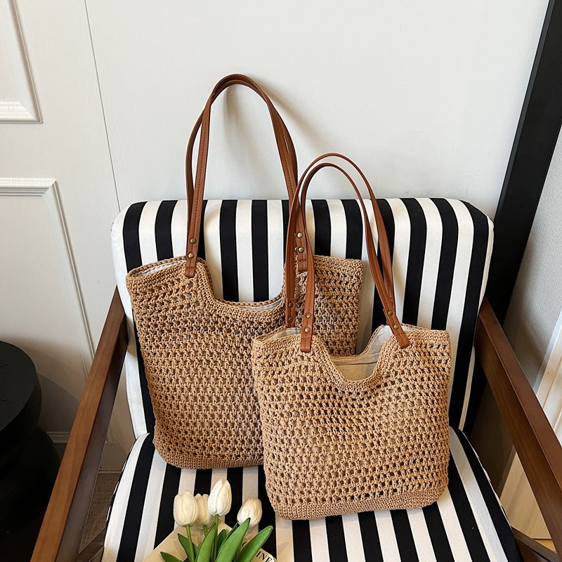 Handgewebte Seegras Strandtasche