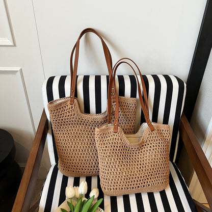 Handgewebte Seegras Strandtasche