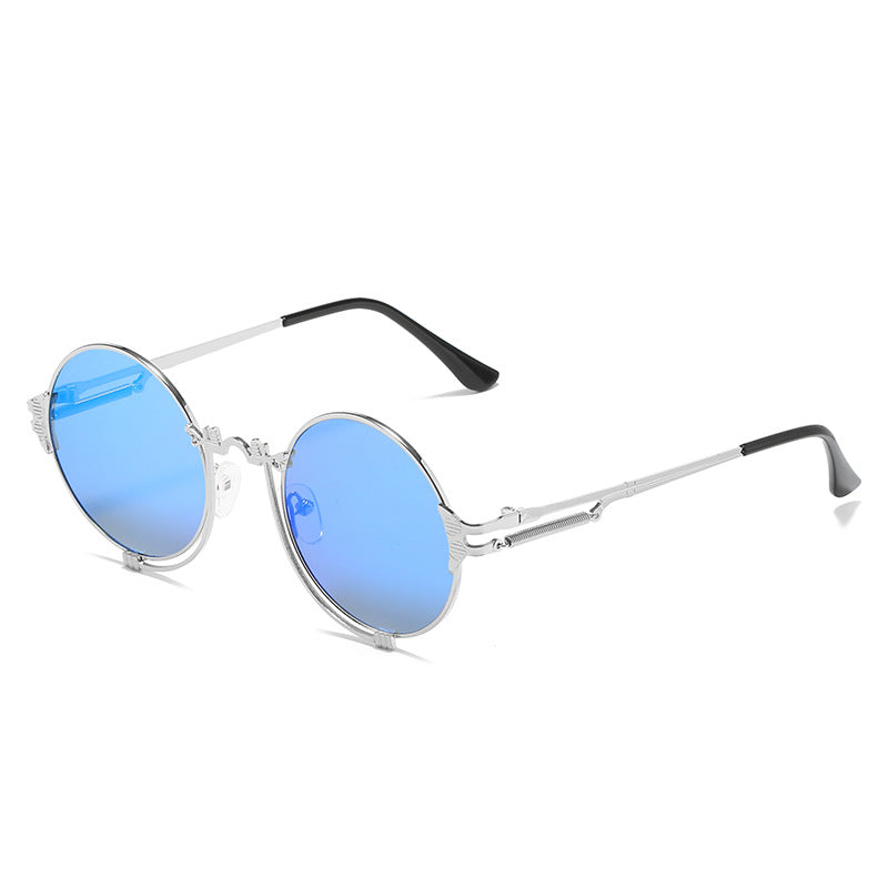 Damen stylische runde Metall-Sonnenbrille mit kunstvollem Designs Brehn