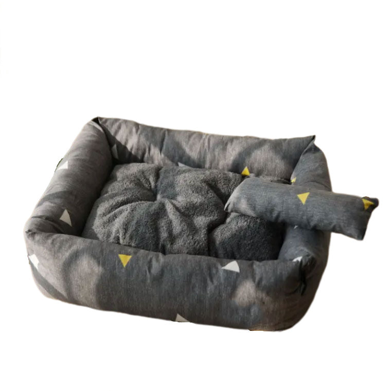 Plüsch-Hundebett mit Kronenmuster