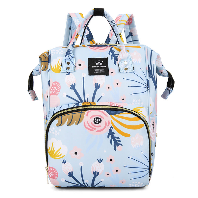 Stylische Baby-Pflege-Rucksack mit floralem Muster Brehn
