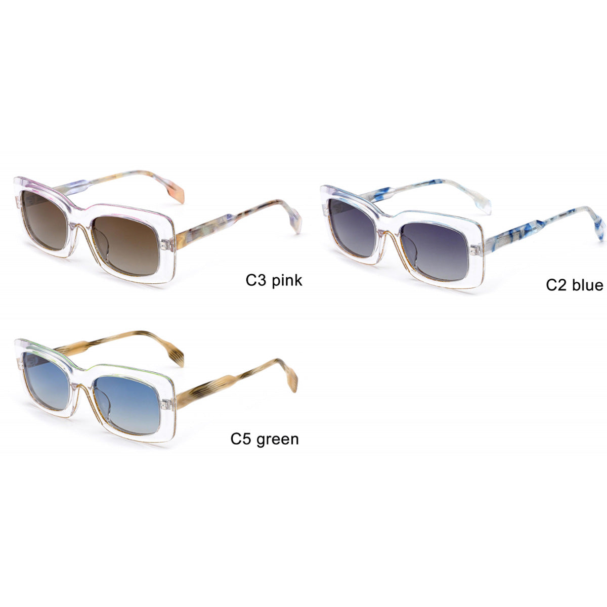 Damen modische quadratische Sonnenbrille mit einzigartigem Rahmen Brehn