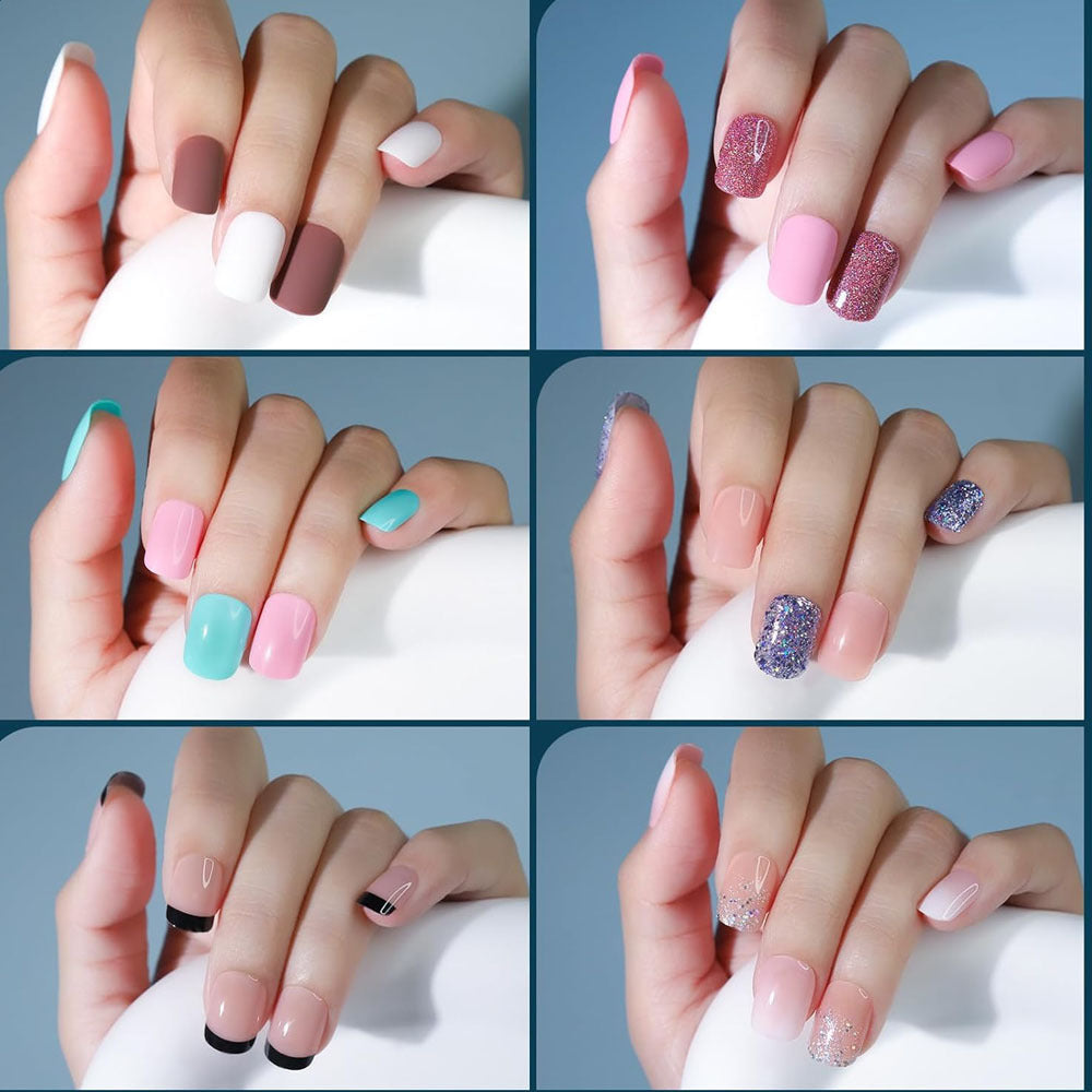 Vielseitiges Multi-Design Press-On Nagelset Brehn