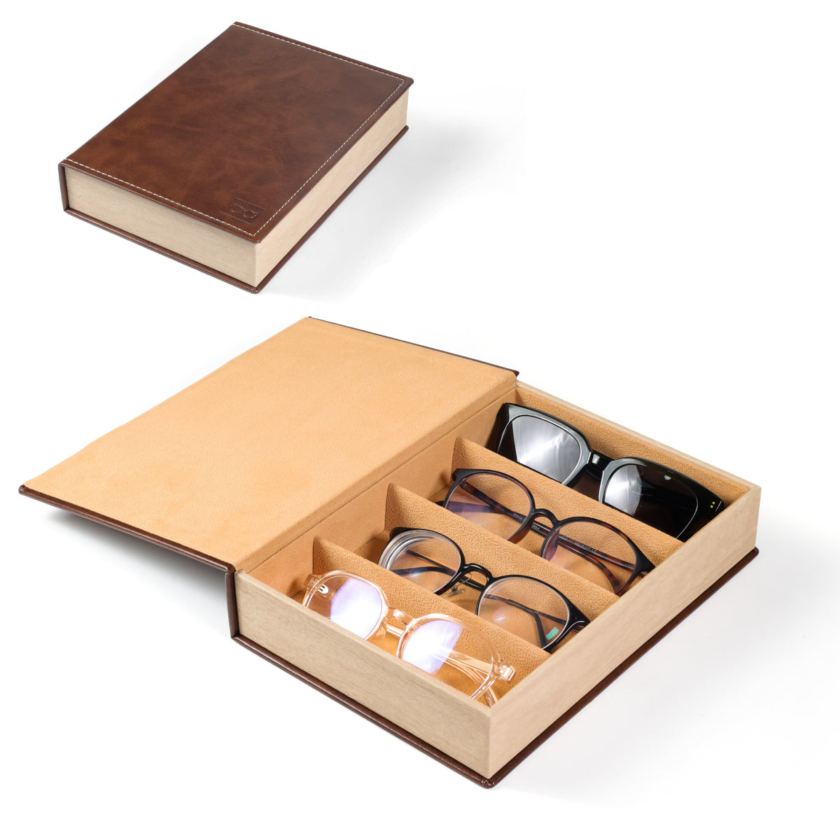 Premium Leder Brillenaufbewahrungsbox Brehn