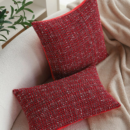 Quadratischer Bouclé-Tweed Kissenbezug mit strukturierter Gewebeoptik und verdecktem Reißverschluss Brehn